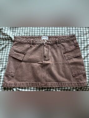 Princess Polly Chocolate Brown Denim Mini Skirt